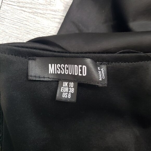 Missguided Bardot Black Satin Corset Top Off Shoulder Zipper Back Womens 6 - Picture 5 of 10